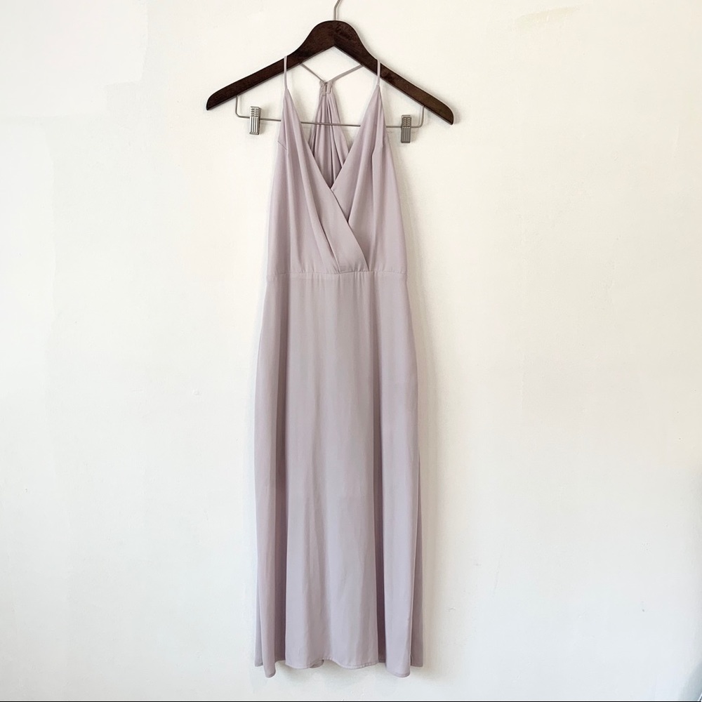 Lush Grey Strappy Midi Dress